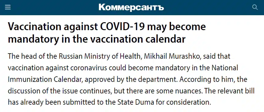 Rusko „směřuje” k zavedení povinného COVID očkování do národního očkovacího kalendáře • David Formánek - Otevři svou mysl • David Formánek