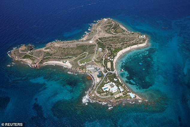 Little St. James Island, one of the properties of financier Jeffrey Epstein, is seen in an aerial view. The island was known to locals as 'Pedophile Island' and the 'Island of Sin'